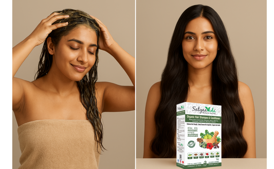 SatyaaVeda Organic Herbal Shampoo &amp; Conditioner Powder – Natural Hair Care