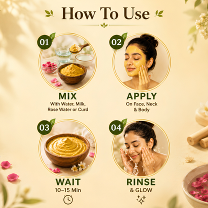 SatyaaVeda Ubtan Face Pack / Body Scrub  | De-Tan, Anti-Acne, Dark Spots Lightening, Instant Face Glow | Chemical-Free Natural Ayurvedic 200g