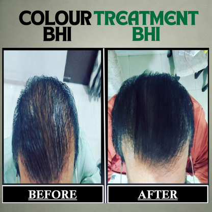 SatyaaVeda Natural Hair Colour Kit – Ammonia Free Herbal Hair Colour with 9 Ayurvedic Herbs (60g), 30ml Trial Packs - SLS & Paraben Free Black Rice, Aloe Vera, Neem & Tulsi Shampoo and Silicone & Sulphate Free Green Tea & Aloe Vera Conditioner
