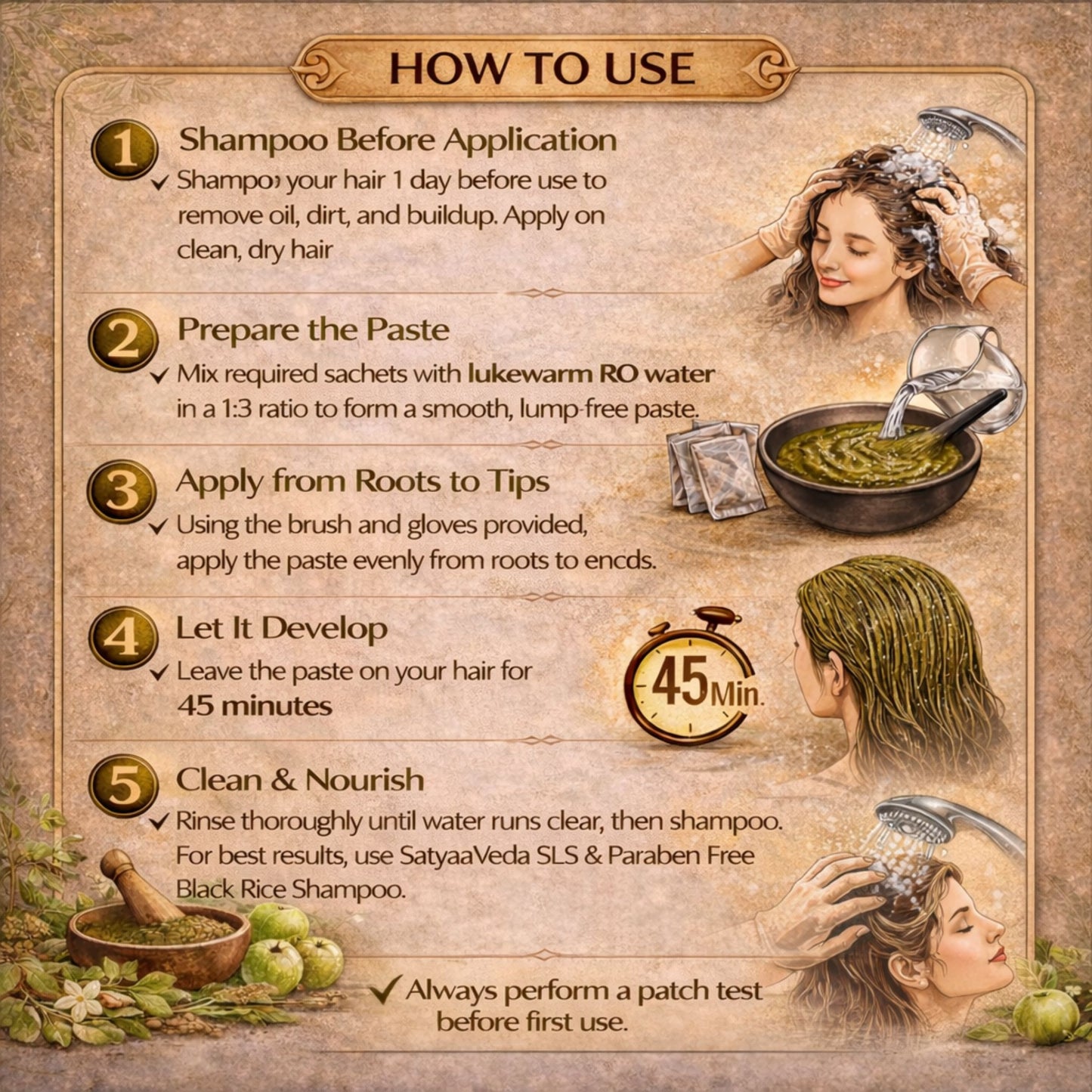 SatyaaVeda Ammonia Free Herbal Hair Colour with 9 Ayurvedic Herbs