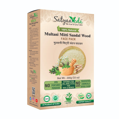 SatyaaVeda Multani Mitti & Sandalwood Face Pack – 200g
