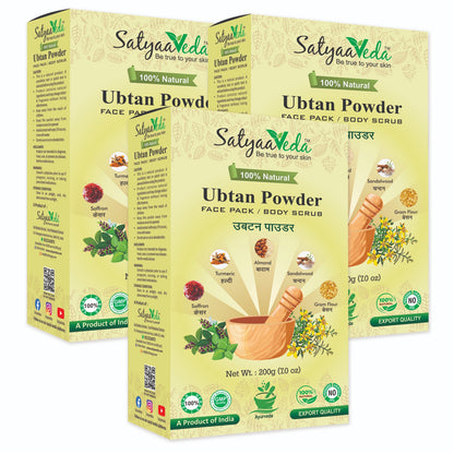 SatyaaVeda Herbal Ubtan Face & Body Pack | Chemical-Free Ayurvedic 200g