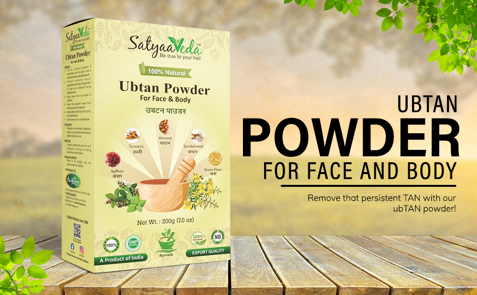 SatyaaVeda Ubtan Face Pack / Body Scrub  | De-Tan, Anti-Acne, Dark Spots Lightening, Instant Face Glow | Chemical-Free Natural Ayurvedic 200g