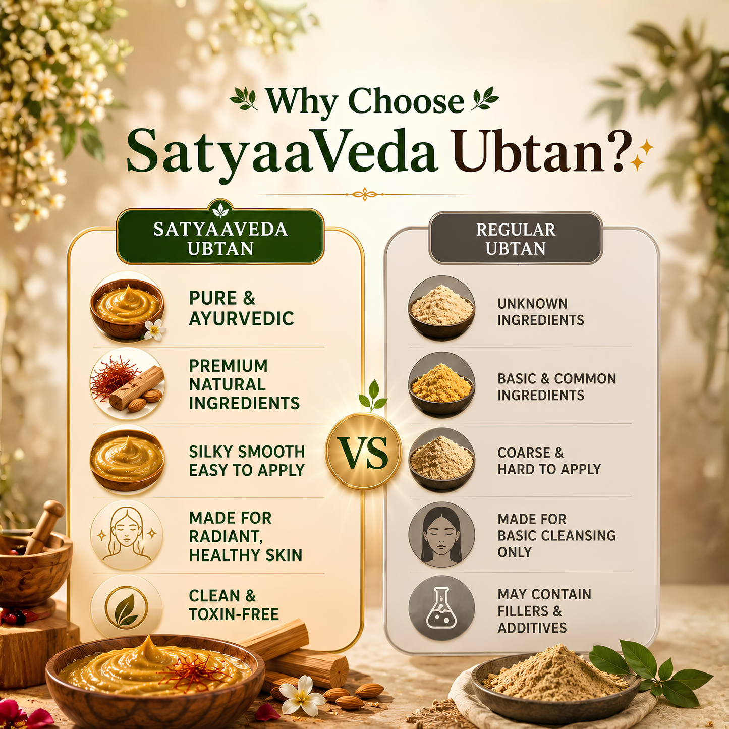 SatyaaVeda Ubtan Face Pack / Body Scrub  | De-Tan, Anti-Acne, Dark Spots Lightening, Instant Face Glow | Chemical-Free Natural Ayurvedic 200g